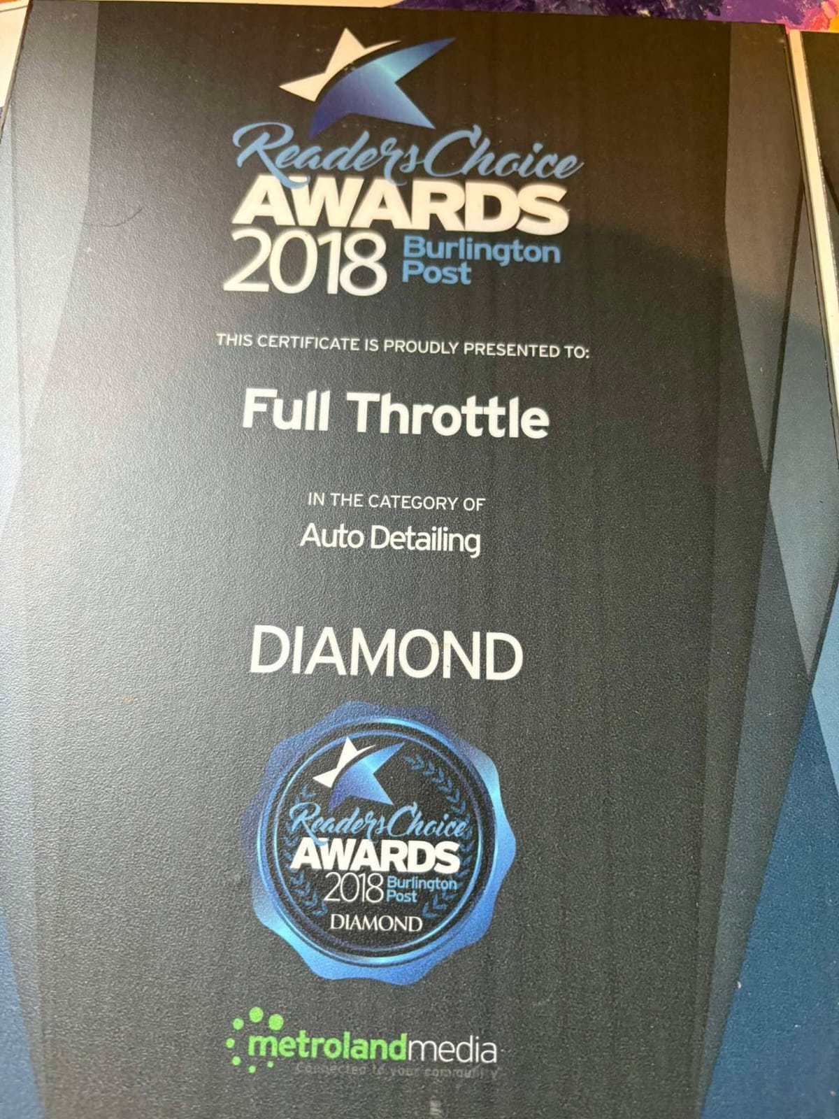 Classic 57 Auto Detailing 2018 Readers Choice Diamond Award